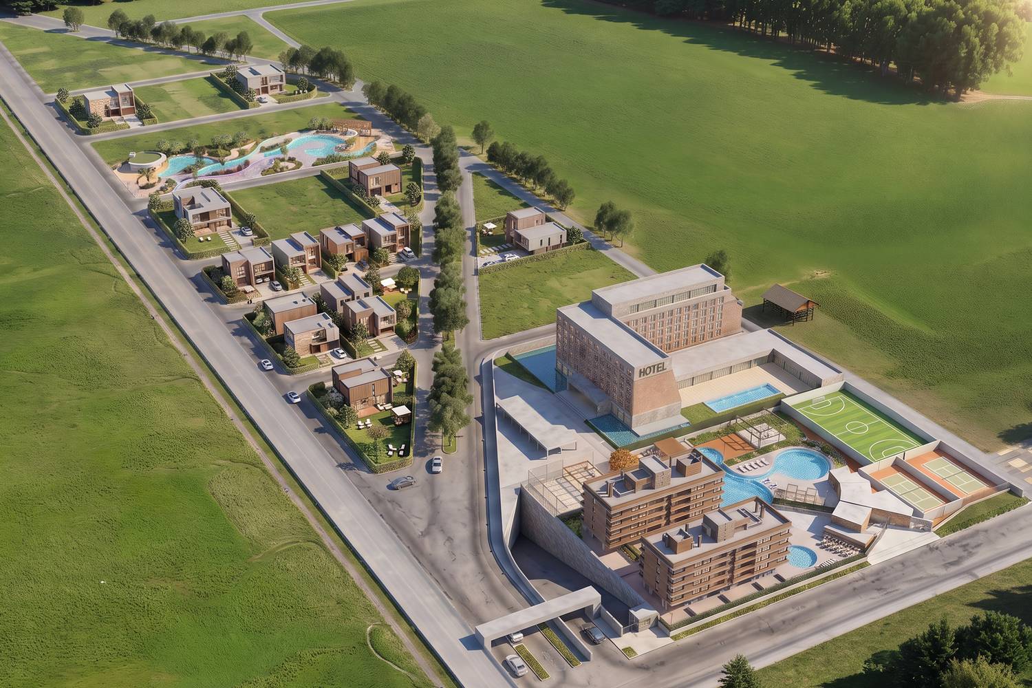 Vista aerea del masterplan de San Francisco Eco Village